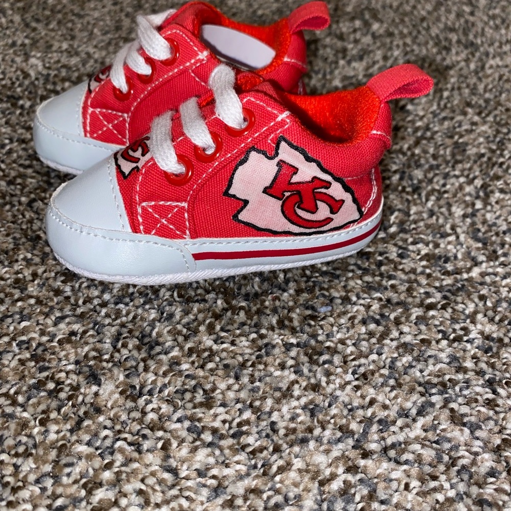 KC Chiefs baby shoes